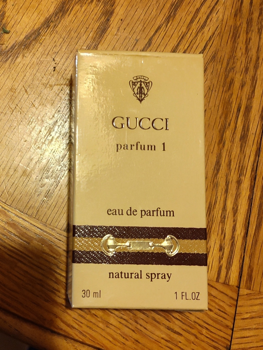 Gucci eau de Parfum 1. With Original Cream Box with Brown & Gold Accents